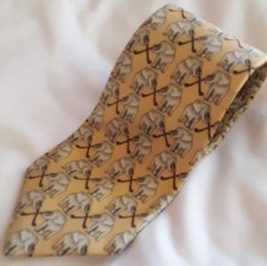 Brooks Brothers Elephant Print Silk Tie